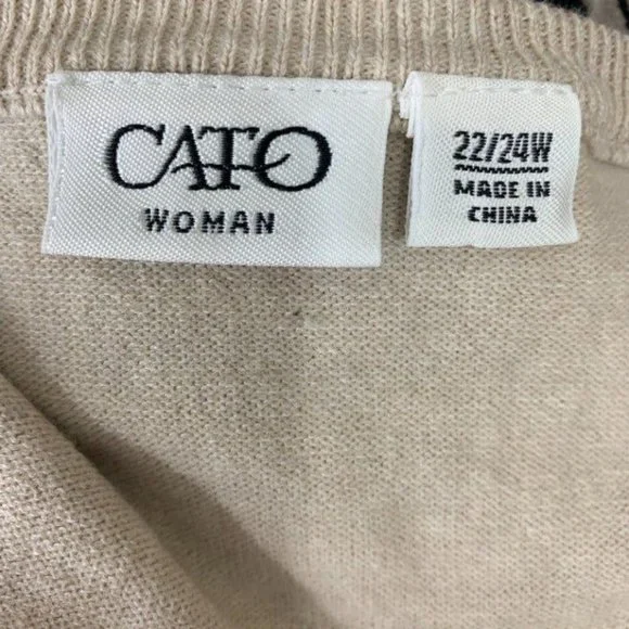 CATO 22 24W Sweater Gold Black Crochet Comfort Casual - Picture 5 of 6